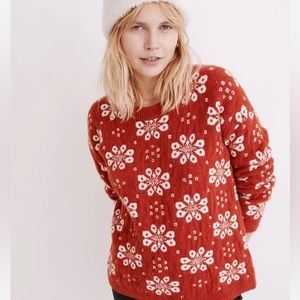 Madewell Althen Patterned Pullover Sweater Size Medium